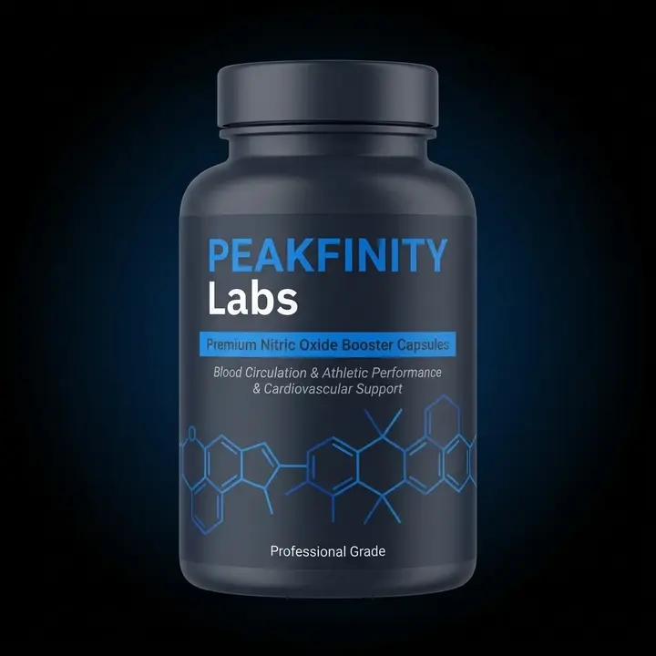 Peakfinity private-label nitric oxide booster product example supported by FormuCore